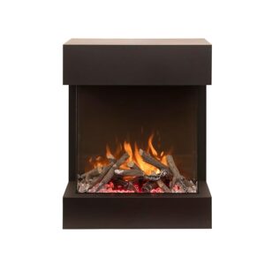 Amantii Cube Lumina 3-Sided 20 x 25 inch Smart WiFi Electric Fireplace, Built-in/Outdoor/Freestanding, Remote Control, Multi Flame Speeds, Multi Color, 1500/750 Watt Heater,...