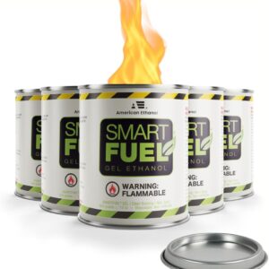 American Ethanol Smart Fuel Gel Ethanol - Clean Burning, Ethanol Fuel Can, Spill Resistant, High Purity for Indoor & Outdoor Uses, Ventless Fireplaces, Fire Pit, Stoves and...