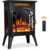 Antarctic Star 16 Inch Electric Fireplace, Freestanding Fireplace Stove with 3D Flame Effect, Small Electric Fireplace Heaters for Indoor Use with Remote, Temperature...