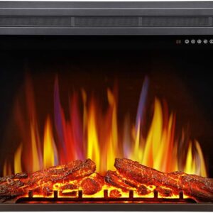 Antarctic star 36" Electric Fireplace Insert, Freestanding & Recessed Electric Stove Heater, LED Adjustable Flame with Burning Fireplace Logs Touch Screen, Remote Control,...