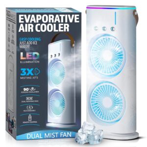 Aqua Air Misting Fan Portable Rechargeable Cooling Fan, Personal Air Conditioner, Evaporative Air Cooler for Room, Mister Fan Portable Outdoor Cooling Fans that Blow Cold Air...