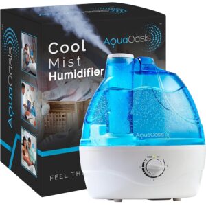 AquaOasis® Cool Mist Humidifier (2.2L Water Tank) Quiet Ultrasonic Humidifiers for Bedroom & Large room - Adjustable -360 Rotation Nozzle, Auto-Shut Off, Humidifiers for Babies...