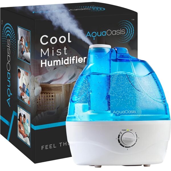 AquaOasis® Cool Mist Humidifier (2.2L Water Tank) Quiet Ultrasonic Humidifiers for Bedroom & Large room - Adjustable -360 Rotation Nozzle, Auto-Shut Off, Humidifiers for Babies...