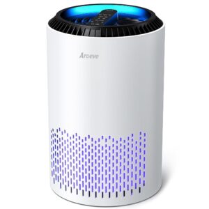 AROEVE Air Purifiers for Home, Air Purifier Air Cleaner For Smoke Pollen Dander Hair Smell Portable Air Purifier with Sleep Mode Speed Control For Bedroom Office Living Room,...