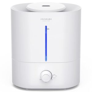 ASAKUKI Cool Mist Humidifiers for Bedroom Home, 4L Top Fill Humidifier Large Room for Baby Nursery & Plants, Quiet Room Humidifier with Diffuser, Night Light, Auto Shut Off,...