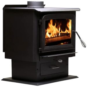 Ashley Hearth AW2020-P 2,000 Sq. Ft. Pedestal Wood Burning Stove, Medium, Black