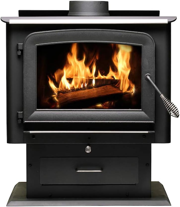 Ashley Hearth AW2520E-P 2,500 Sq. Ft. EPA Certified Pedestal Wood Burning Stove, Medium, Black Ashley Hearth AW2520E-P 2,500 Sq. Ft. EPA Certified Pedestal Wood Burning Stove, Medium, Black