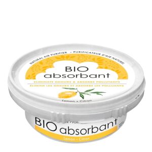 ATTITUDE Bio Absorbant Air Purifier with Activated Carbon, Plant- and Mineral-Based, Absorbs Odors, Vegan, Lemon, 8 Ounces