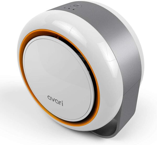 AVARI™ 500 Orange Desktop Personal Air Purifier made in Korea. Filtering Personal Breathing Zone. Ultra Quiet Electro-Static Filters to 0.1 Micron