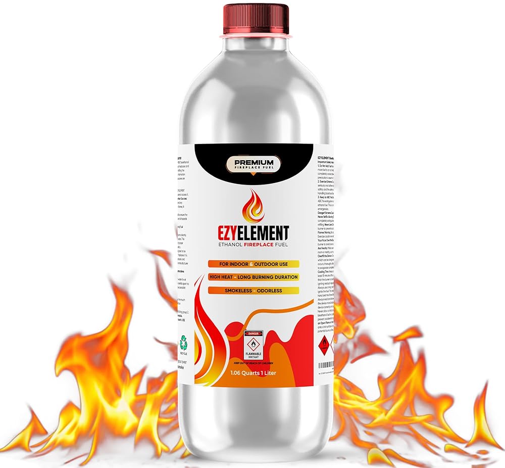 Bioethanol Fireplace Fuel 1 Liter - Clean Burning, Odorless, and Smokeless Bioethanol Fuel Tabletop Fire Pit, Bio Ethanol Fuel for Table Top Fire Pit, Renewable Ethanol... Bioethanol Fireplace Fuel 1 Liter - Clean Burning, Odorless, and Smokeless Bioethanol Fuel Tabletop Fire Pit, Bio Ethanol Fuel for Table Top Fire Pit, Renewable Ethanol...