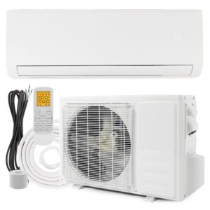 Bonnlo 12,000 BTU Ductless Mini Split AC/Heating System, 115V / 19 SEER Split-System Wall Air Conditioner Pre-Charged Inverter Heat Pump with 16ft Installation Kit