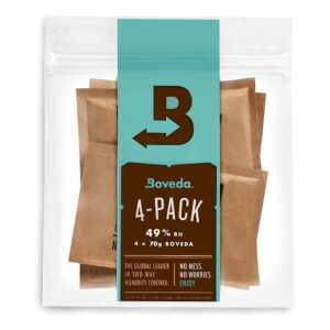 Boveda 49% Two-Way Humidity Control Packs for Music Instruments – 4 Pack – Standard Size – Prevents Warping & Cracking for Wooden Instruments– Humidifier Packs for Instrument...