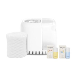 Canopy Nursery Humidifier, White Nursery Humidifier, 36 HR Run Time, 2.5L Capacity Tank - Produces Clean, Filter Moisture to Hydrate Baby Nursery. Includes Two Aromas Power Cord...