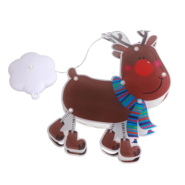 Christmas Window Hanging Light with Suction Cup, Christmas Window Lights Battery Operated LED Suction Lamp Elk Shape Window Decoration Lamp for Christmas Tree Fireplace Window...