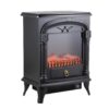 Comfort Zone Electric Fireplace Space Heater, Traditional Warm Stove Style, Realistic 3D Flame Effect, Adjustable Thermostat, & Overheat Protection, Ideal for Home, Bedroom, &...