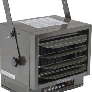 Comfort Zone Hard-Wired Ceiling Mount Garage Space Heater with Remote, 7,500 Watt, 240 Volt, Fan-Forced, Overheat Protection, Digital Thermostat, 12-Hour Timer, Ideal for Garage...