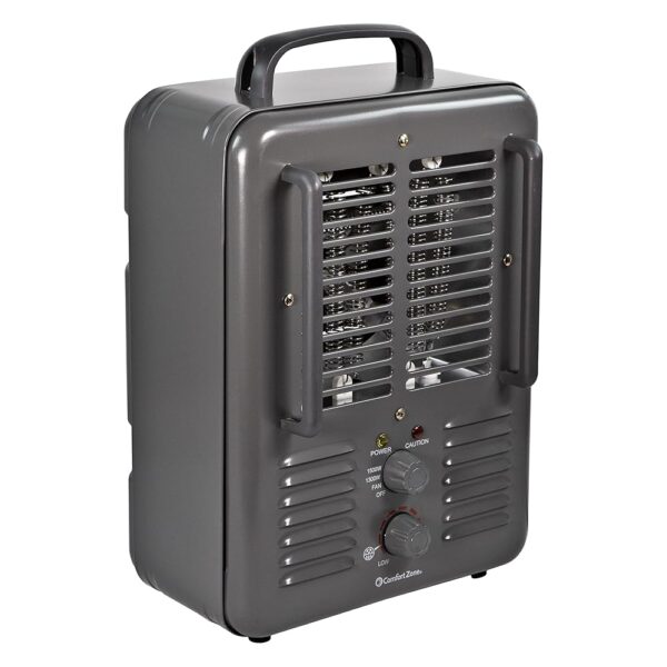 Comfort Zone Milkhouse Style Utility Space Heater with Adjustable Thermostat, Electric, Portable, 3-Prong Plug, Overheat Protection, & Tip-Over Switch, Ideal for Garage or...