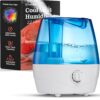 Cool Mist Humidifiers for Bedroom - 2.2L Water Tank, Baby, Office, Quiet Ultrasonic Air Vaporizer, Adjustable Mist Level, 360 Nozzle Rotation, Auto-Shut Off, Large Area...