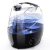 Cool Mist Humidifiers for bedroom with 2.2L Water Tank, 24 Hours with Whisper-Quiet Operation, Adjustable 360° Rotation Nozzle, Night Light Function, BPA Free(Black)