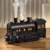 Cool Mist Train Humidifier, Portable Mini Train Essential Oil Diffuser with 2 Light 2 Mist Mode, Auto Shut Off for Bedroom & Large Room, No Remote Included