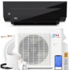 Cooper&Hunter 18,000 BTU Olivia Midnight Series, 22.9 SEER2, Dual Zone Compressor with 12000 + 12000 BTU Wall Mount Air Handlers Ductless Mini Split A/C and Heater Including...