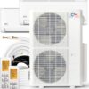 Cooper & Hunter Dual 2 Zone 48,000 BTU, 23.4 SEER2, 24,000 + 24,000 BTU Wall Mount Ductless Mini Split Heat Pump Air Conditioner System with 25Ft Installation Kits