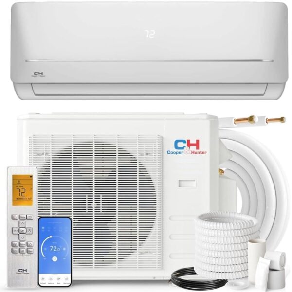 Cooper & Hunter MIA Series, Mini Split Air Conditioner and Heater, 12,000 BTU, 115V, 20.8 SEER2, Wall Mount Ductless Inverter Heat Pump System, Including 16ft Installation kit…