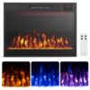 COSTWAY 23 Inches Electric Fireplace Insert, 750W/1500W Fireplace Heater with Remote Control, Adjustable Flame Color & Brightness, 1H-8H Timer, Thermostat and Overheat Protection