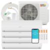 COSTWAY 36k BTU Quad 4 Zone Mini Split Air Conditioner, 19 SEER2 (9k, 9k, 12k, 12k) Wifi Enabled Ductless Wall Mounted Inverter Air Conditioner & Heater Pump, Compatible with...