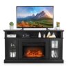 COSTWAY Electric Fireplace TV Stand for TVs Up to 65 Inches, 1400W Heater Insert with Remote Control, 6H Timer, 3-Level Flame, Overheat Protection and CSA Certification,...