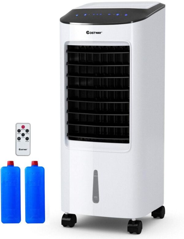 COSTWAY Evaporative Cooler, Portable Air Cooler with LED Display, Remote Control, 7.5-Hour Timing Function, for Home & Office, Cooling & Humidification Function (29-Inch)