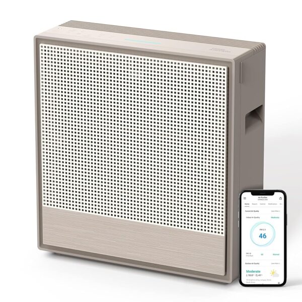COWAY Air Purifiers for Home Large Room Up to 1,860 ft², Washable Pre-Filter and True HEPA Filter for Smoke, Allergies, Pet Dander, Odor, AQI, App Control, Smart & Rapid Mode,...