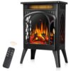 Crzoe 3D Electric Fireplace Heater,1500W Infrared Electric Fireplace with Overheating Protection,Freestanding Fireplace Heater with Remote Control for Indoor Use