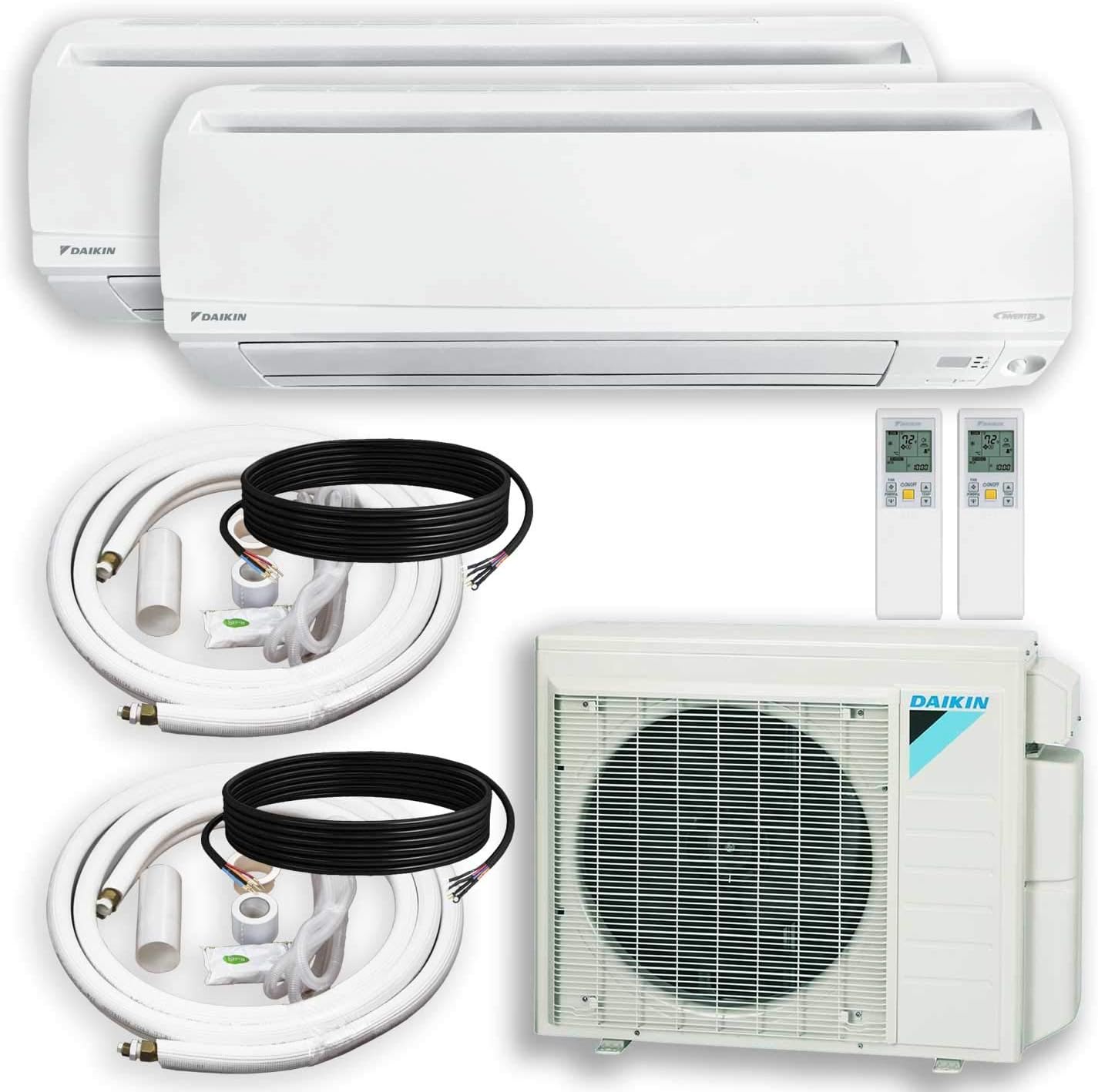 DAIKIN Dual (2 Zone) 4MXS Air Conditioner Heat Pump + Maxwell 15 ft. Installation Kit + Wall Bracket (24000 + 24000 BTU) DAIKIN Dual (2 Zone) 4MXS Air Conditioner Heat Pump + Maxwell 15 ft. Installation Kit + Wall Bracket (24000 + 24000 BTU)
