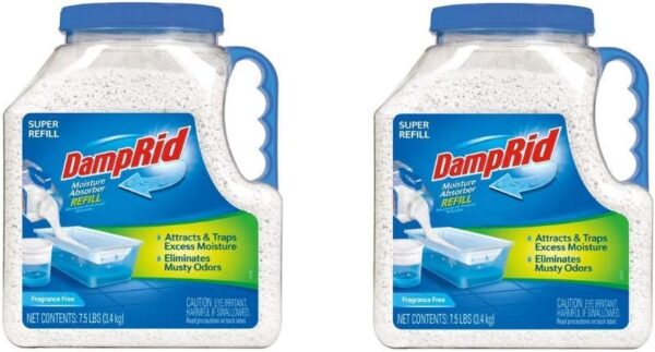 DampRid FG37 Moisture Absorber Refill, 7.5 lb, Fragrance Free 2 Pack