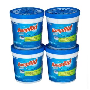 DampRid Refillable Moisture Absorber, 10.5 oz. Cups, 4 Pack, Fragrance Free, Traps Moisture for Fresher, Cleaner Air, No Electricity Required, Lasts Up To 60 Days