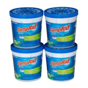 DampRid Refillable Moisture Absorber, 10.5 oz. Cups, 4 Pack, Fresh Scent, Traps Moisture for Fresher, Cleaner Air, No Electricity Required, Lasts Up To 60 Days