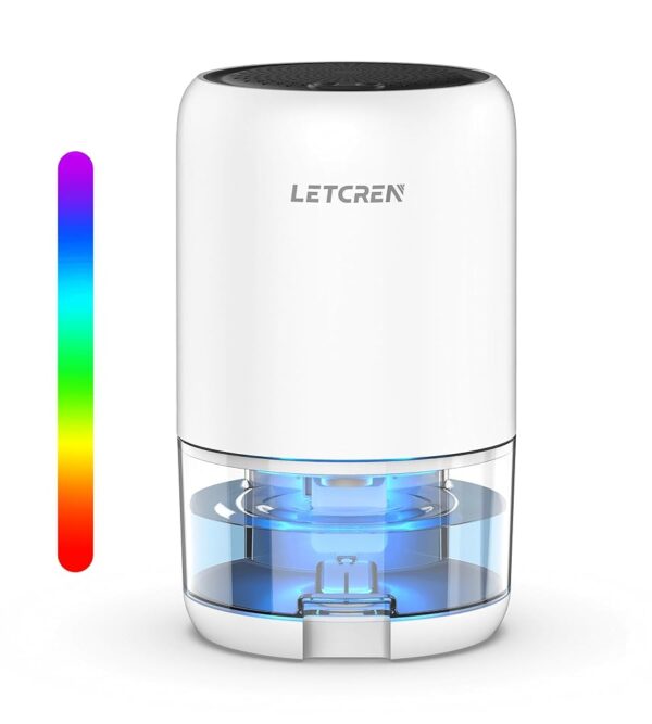 Dehumidifier, 35 OZ Dehumidifiers for Home for Room, Quiet and Portable Dehumidifier for Bedroom, Bathroom, RV, Closet, Auto-off, 7 Colors LED Lights, Sleep Mode