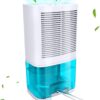 Dehumidifier 68oz(2000ml) Small Dehumidifier with Drain Hose for Up to 650 sq.ft Ultra Quiet Mini Portable Air Dehumidifier for Home Basements Bathroom Bedroom Closet Kitchen RV