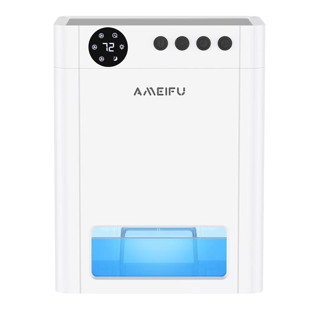 Dehumidifier, AMEIFU 1000 Sq. Ft Dehumidifier for Basement with 135 OZ Water Tank, Quiet Dehumidifier for Bathroom Bedroom Home Room RV Closet with Auto Shut Off 7 Colors LED Light Dehumidifier, AMEIFU 1000 Sq. Ft Dehumidifier for Basement with 135 OZ Water Tank, Quiet Dehumidifier for Bathroom Bedroom Home Room RV Closet with Auto Shut Off 7 Colors LED Light