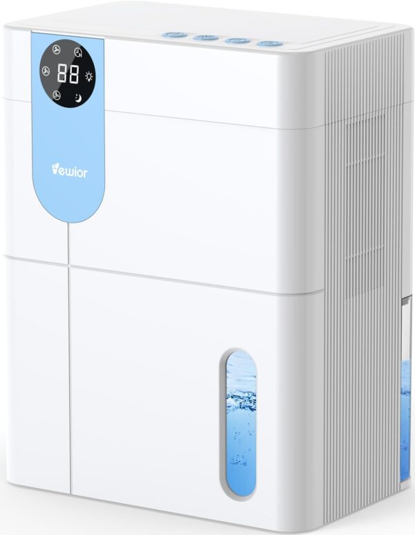 Dehumidifier, VEWIOR 152 OZ Dehumidifiers for Home, Quiet Dehumidifier for Basement with Large Water Tank, Dehumidifiers for Bathroom Bedroom RV Closet with Auto Shut Off and...