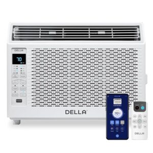 DELLA 6000 BTU Energy Saving Window Air Conditioner, Work with Alexa, Cools Up to 250 Sq. Ft, GEO Location, AC Unit with WIFI Smart Controls, Remote, Dehumidifier, Fan, Reusable...