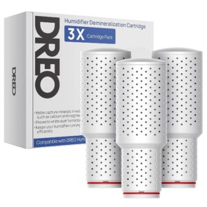 Dreo Demineralization Cartridge 3-Pack for Humidifiers, Compatible with Dreo Humidifiers HM311/311S/524/524S, Prevent Mineral Build-up, Filter Hard Water, Eliminate White Dust