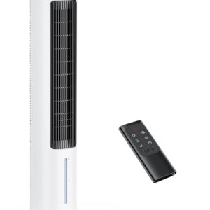 Dreo Evaporative Air Cooler, 40” Cooling Fans that Blow Cold Air, 2023 Upgrade with 80° Oscillating, Removable Water Tank, Ice Packs, Remote Control, 4 Speeds, 7H Timer, Swamp...