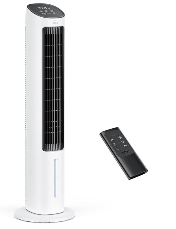 Dreo Evaporative Air Cooler, 40” Cooling Fans that Blow Cold Air, 2023 Upgrade with 80° Oscillating, Removable Water Tank, Ice Packs, Remote Control, 4 Speeds, 7H Timer, Swamp...