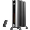 Dreo Oil Filled Radiator Heater, 1500W Radiant Heater with Remote Control, Digital Thermostat, 4 Modes, 24h Timer, 10 Safety Protections, Child Lock, Space Heaters for Indoor...