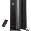 Dreo Radiator Heater, 1500W Portable Space Oil Filled with Remote Control, 4 Modes, Overheat & Tip-Over Protection, 24h Timer, Quiet, Large Space, Anti-scald Handle, Large...