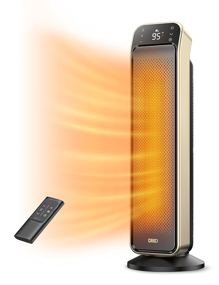 Dreo Space Heater for Indoor Use, 25" 11.5ft/s Fast Electric Heater with Remote and Thermostat, 3 Modes, Overheating & Tip-Over Protection, Portable Heater for Large Room,... Dreo Space Heater for Indoor Use, 25" 11.5ft/s Fast Electric Heater with Remote and Thermostat, 3 Modes, Overheating & Tip-Over Protection, Portable Heater for Large Room,...