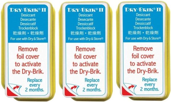 Dry-Brik® II Desiccant Blocks - 3 Blocks (1 Pack of 3 Blocks)| Replacement Moisture Absorbing Block for the Global II and Zephyr by Dry & Store | Hearing Device Dehumidifiers