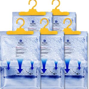 Dry & Dry 5 Packs [Net 7 Oz/Pack] Moisture Absorbers Dehumidifiers for Home Dehumidifier for Basement Dehumidifiers for Bedroom Small Dehumidifiers - Dehumidifiers Moisture...